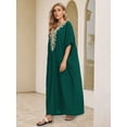 thumbnail image 2 of EDOLYNSA Kaftan Coverup for Women Embroidered Beach Dresses Plus Size Caftan Loungewear Turkish Robe Casual Beachwear Tunic, 2 of 9