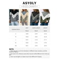 thumbnail image 2 of Asyoly Women's Color Block Knitted Sweater Casual Long Sleeve Crewneck Pullover Loose Jumper Knitwear Tops, 2 of 5