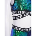 thumbnail image 6 of iEFiEL Girls Sparkly Sequins Ballet Dance Outfit Gymnastics Crop Top with Shorts Set Dancewear for Jazz Hip Hop Dance Green 10, 6 of 7