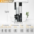 thumbnail image 6 of Stall Fabric Shower Curtain - 36 x 72 Inch Half Geometric Waterproof Cloth Shower Curtain Set with 6 Plastic Hooks, Weighted Hem, Narrow Modern Walk in RV Shower Curtains for Bathroom - Black, 6 of 6