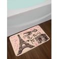 thumbnail image 2 of Eiffel Tower Bath Mat, Paris Eiffel Tower Bakery Delicious Croissant Traditional Floral Design, Non-Slip Plush Mat Bathroom Kitchen Laundry Room Decor, 29.5 X 17.5 Inches, Pink Dark Brown, Ambesonne, 2 of 2