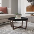 thumbnail image 2 of RST Brands Table Basse Ronde en Bois Composite Aster en Noyer et Noir, 2 of 5