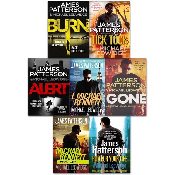 Pre-Owned James Patterson Michael Bennett Series Collection 7 Books Set (Run For Your Life, Worst Case, Tick Tock, I Michael Bennett, Gone, Burn, Alert)