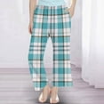thumbnail image 5 of OGLCCG Kids Girls Wide Leg Pants Elastic Waist Baggy Plaid Sweatpants Casual Loose Long Yoga Pants with Pockets for Teen 4-14 Years, 5 of 7