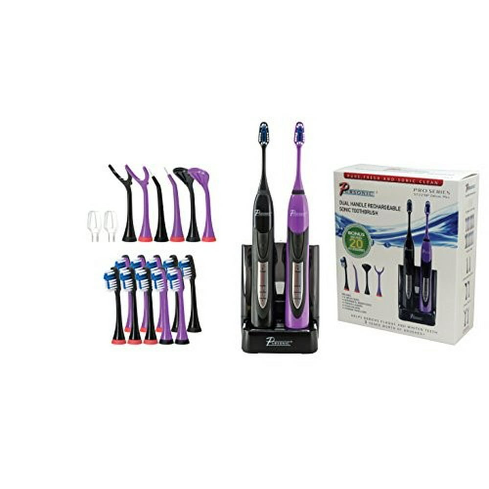 Pursonic S522 Dual Handle Sonic Toothbrush Plus 12 Replacement