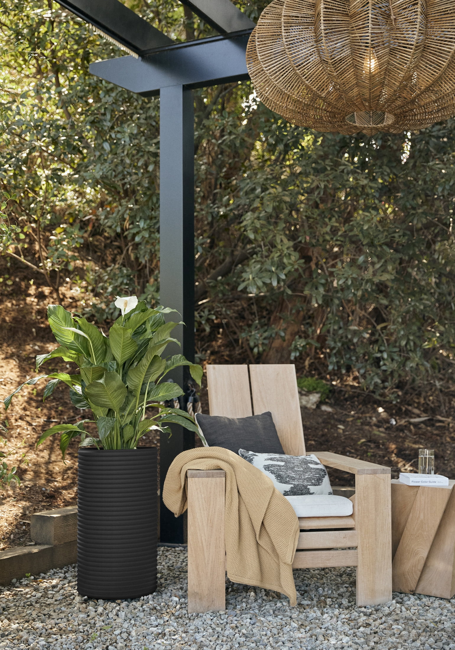 Veradek Mod Series 25" Plastic-Stone Tall Planter - (Black)