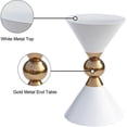 thumbnail image 4 of Meridian Furniture Table d'Appoint en Forme de Sablier en Métal Blanc et Or, 4 of 5