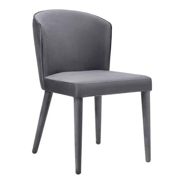 TOV Furniture Metropolitan 19.5" Transitional Velvet Dining Chair in Gray