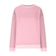 thumbnail image 4 of Tawop Womens Sweatshirts Women Tops Sweatshirts for Women Crew Neck Long Sleeve Solid Pink 2XL, 4 of 9