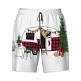 thumbnail image 4 of Lsque Mens Swim Trunks Vintage Buffalo Plaid Christmas Camper Pattern - Bathing Suit Compression Liner - Beach Swim Shorts Swimwear - (S-3XL) - Stretch Quick Dry -Large, 4 of 9