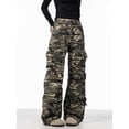 thumbnail image 6 of Camouflage Cargo Pants Women's Loose Wide Leg Jeans, 6 of 8