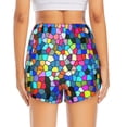 thumbnail image 4 of Uemuo Colorful Tie Dye Stained Glass 2 Pattern Women's Athletic Shorts High Waisted Running Shorts with Liner Pockets Gym Elastic Workout Shorts-XX-Large, 4 of 9