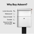 thumbnail image 5 of Adoorn Lockable Post Mount Mailbox | Large Size - Anti-Theft Locking Mailbox, 15.5" H x 12" W x 18.5" D, Weatherproof Mailboxes for Outside The House, 5 of 9