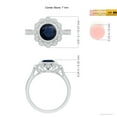 thumbnail image 4 of ANGARA Natural 1.6 Ct Vintage Style Sapphire & Diamond Ring with Latticework in 14K White Gold for Women (Size-7mm) | September Birthstone, Anniversary, Jewelry Gift for Women | Natural Sapphire Ring, 4 of 9