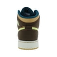 thumbnail image 3 of Nike Air Jordan 1 Mid SE GS Boys Shoes Size 7, Color: Cacao Wow/Luminous Green, 3 of 5