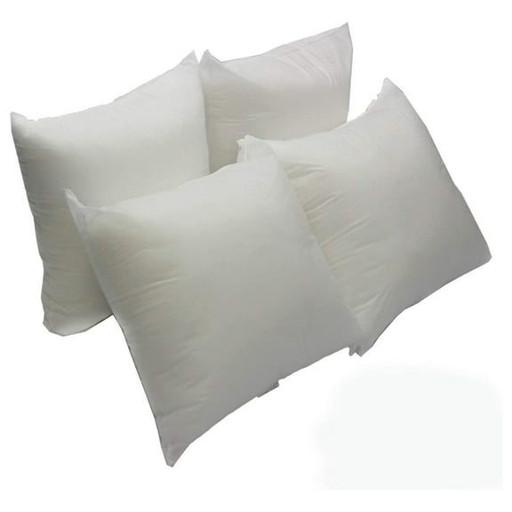 4 Pack Premium Stuffer Pillow Insert Sham Square Form Polyester, Standard/White 26" x 26"