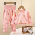 thumbnail image 2 of TOWED22 Little Boys Pajamas Set 2 Piece Long Sleeve Print Top and Pants Cotton Pjs Jammies Sleepwear Fall Winter 6-12 Months 12-24 Months 2t 3t 4t 5t 6t 7t 8t 9t Children,Pink,6-12 M, 2 of 6