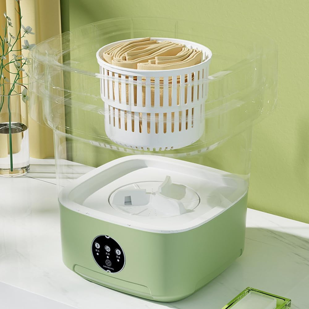 12L mini portable washing machine with foldable design and 3 cleaning modes