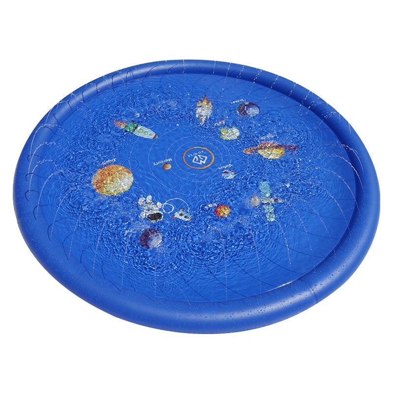 屋外用ウォータースプラッシュパッド、67インチの大型高耐久スプリンクラーパッド、犬用夏用水のおもちゃ、スプラッシュパッドプール、家 並行輸入品 : ディンプルスプラッシュパッド - 67インチ Lサイズ