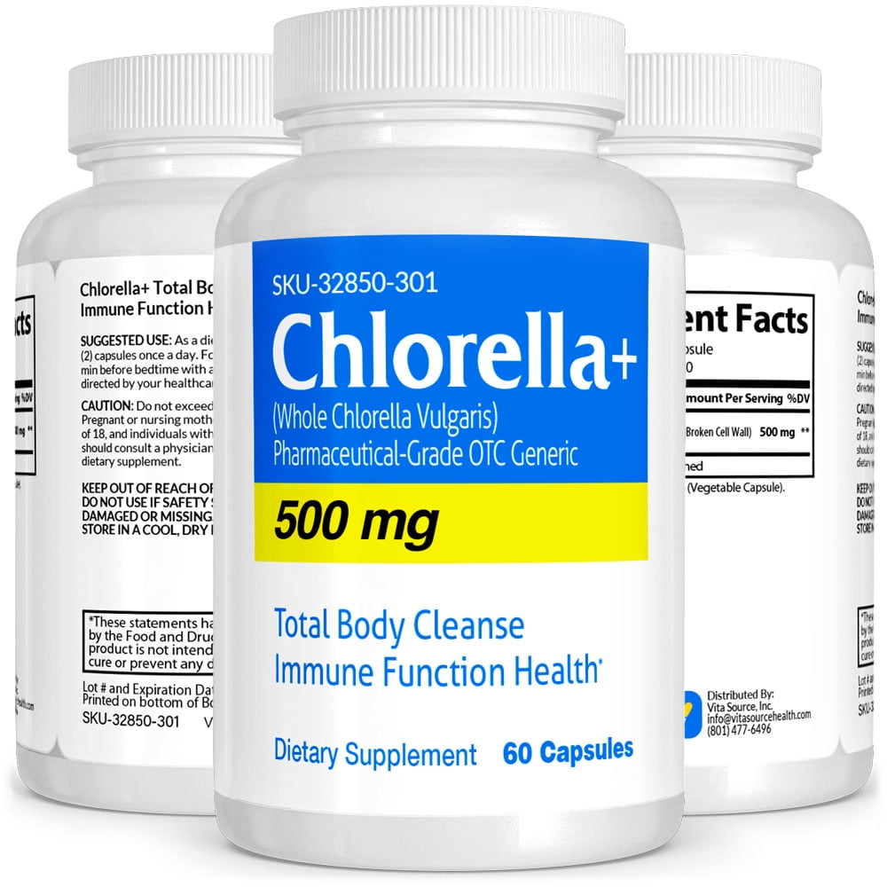 Chlorella Pharmaceutical Grade OTC, Detox Cleanse, Immune Booster, 60