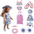 thumbnail image 1 of Doll Travel Play Set Mini 7PCS Doll Suitcase Set Doll Travel Set Doll Luggage, 1 of 9