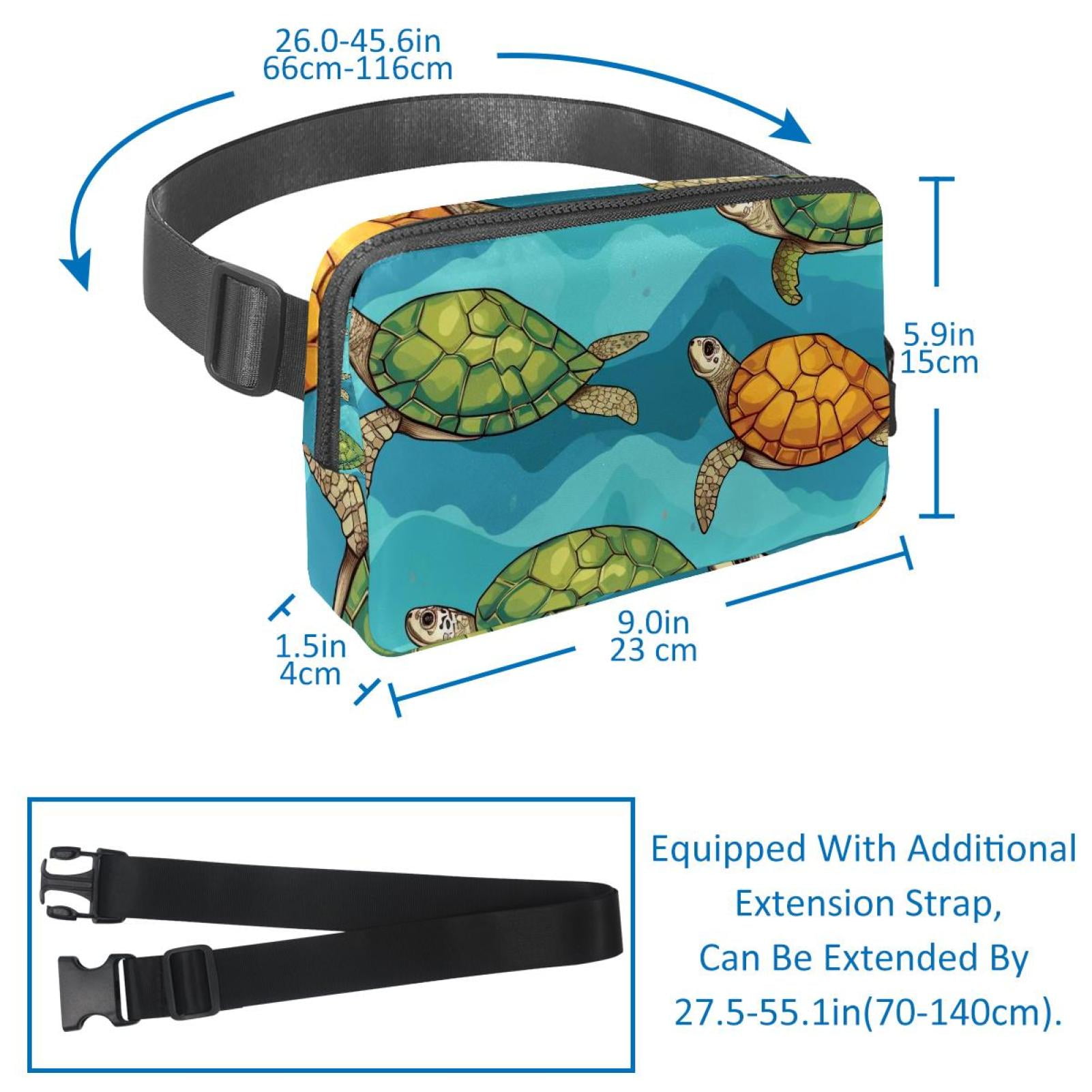 Sea turtles Lightweight, Adjustable Running Belt with Extension Strap, Unisex Waist Bag, Fanny Pack, Cross Body Bag