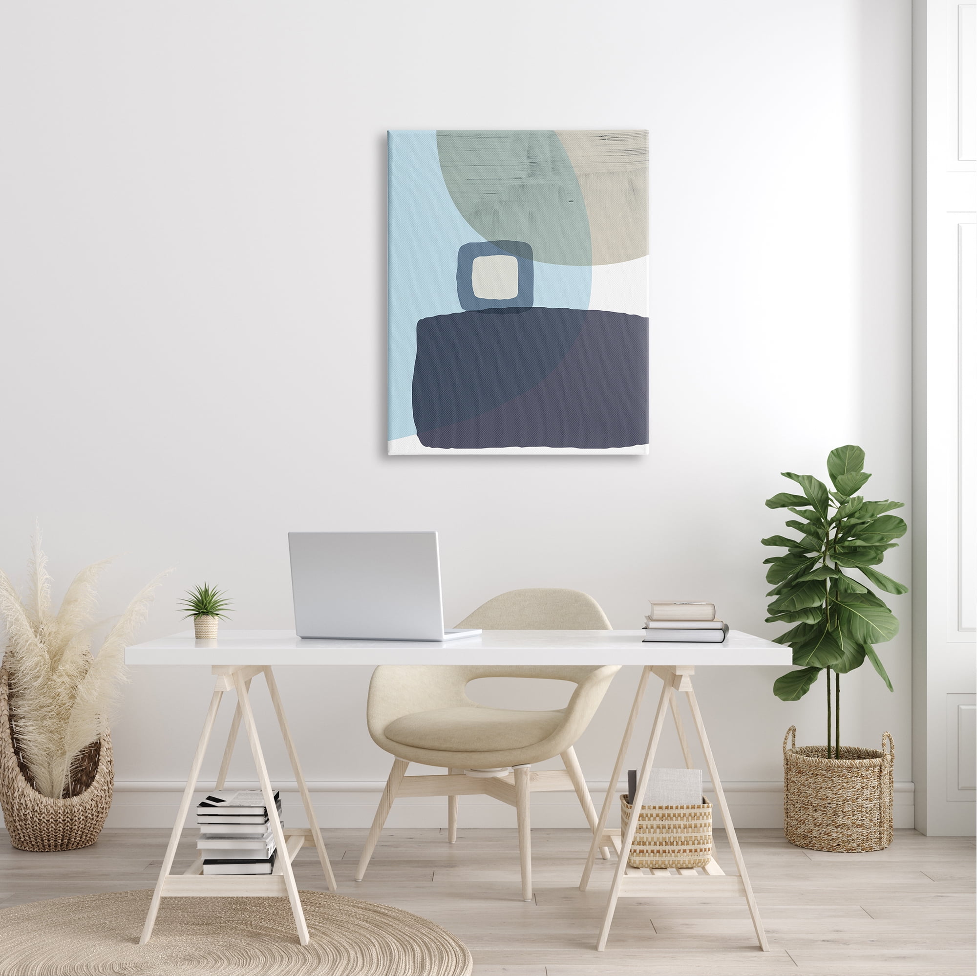 Stupell Industries Modern Contemporary Sleek Blue Geometric Shapes Canvas Wall Art, 30 x 40, Design by Urban Epiphany