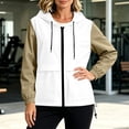 thumbnail image 6 of DeHolifer Women's Rain Jacket Lightweight Windbreaker Drawstring Full Zipper Outwear Jacket with Hood Khaki S, 6 of 7