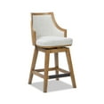 thumbnail image 5 of Bahama 26" Cane Rattan High-Back Swivel Counter Stool with Recessed Arms Two-Tone Neutral Gray Polyester Wool Blend, 5 of 9