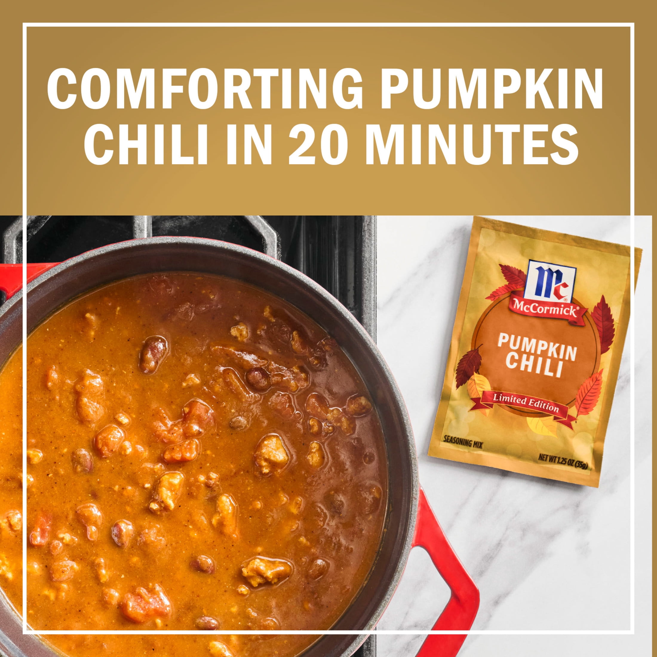 (5 pack) McCormick Pumpkin Chili, 1.25 oz Packet