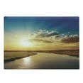 thumbnail image 1 of Clouds Cutting Board, Cool Sunset over River Horizon Landscape Phenomenal Physical Event Theme, Decorative Tempered Glass Cutting and Serving Board, Large Size, Blue Yellow, by Ambesonne, 1 of 1