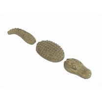 Solid Rock Stoneworks Sm 3 Piece Gator Concrete Statue, 1" Tall, Aged Pine Color