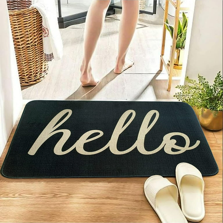 30x17 Hello Doormat Indoor Outdoor Rugs Non-Slip Ultra Absorb