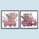 thumbnail image 2 of 2PCS 5D DIY parcial especial en forma de taladro diamante pintura rosa coche animales kit JShteea El nuevo, 2 of 9