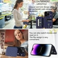 thumbnail image 2 of Case for iPhone 13 Pro 6.1", Detachable Crossbody Strap Wallet Case with Card Slots, Stand Ring Flip PU Leather Protective Cover Lanyard for Women for iPhone 13 Pro, Darkblue, 2 of 8