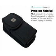 AccessoryHappy Rugged Nylon Pouch Holster with Metal Clip for Kyocera Cadence S2720, DuraXV LTE, Large Flip Phones