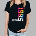 thumbnail image 2 of YHAJDS Women's Short Sleeve Tops 1985 Letter Print Round Neck Loose Casual Summer Tee, 2 of 5