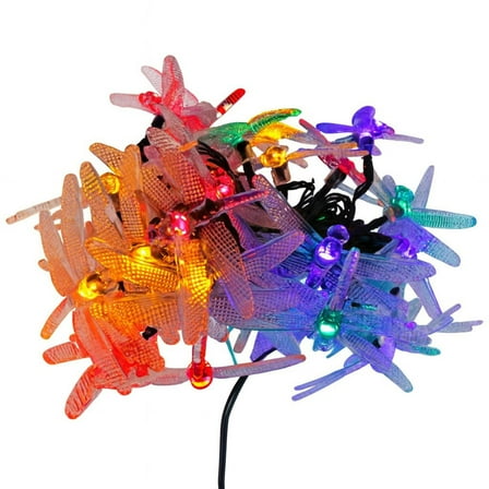 Elegani Solar Dragonfly String Lights – 30 LED Outdoor Garden Décor with 8 Light Modes-Multi Color