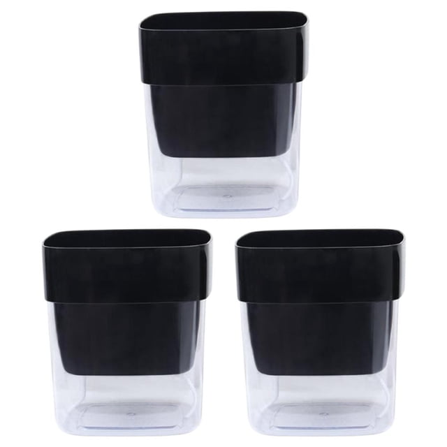 Mosiee 3 Pcs Pots Auto-Arrosants avec Drainage Réservoir Visible Pots Double Couche Plastique