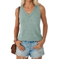 thumbnail image 4 of MOSHU Summer Tank Tops for Women Plus Size V Neck Sleeveless Tops Loose Fit Dressy Casual Shirts, 4 of 9