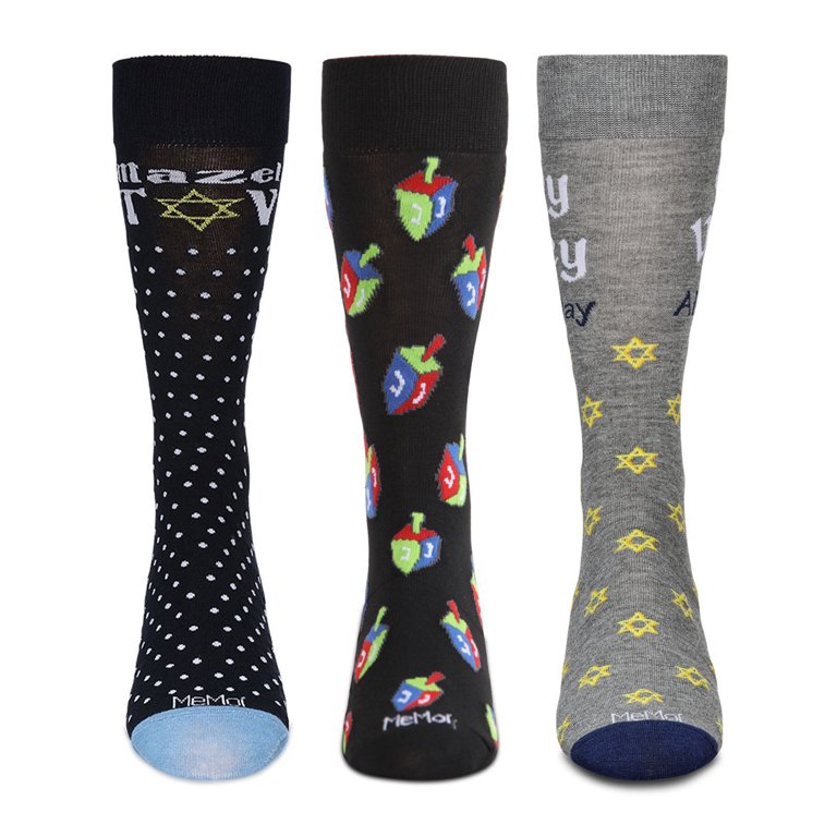 Hanukkah Novelty Crew Socks for Men 3-Pair Pack photo 4