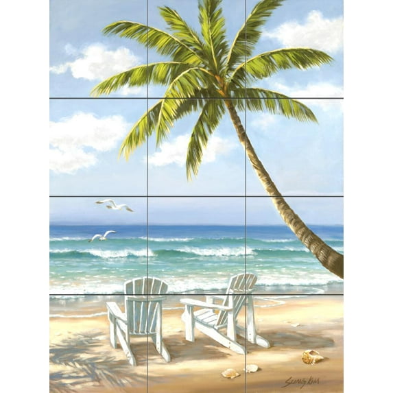 Tile Mural Kitchen Backsplash - Hidden Beach-SK - by Sung Kim