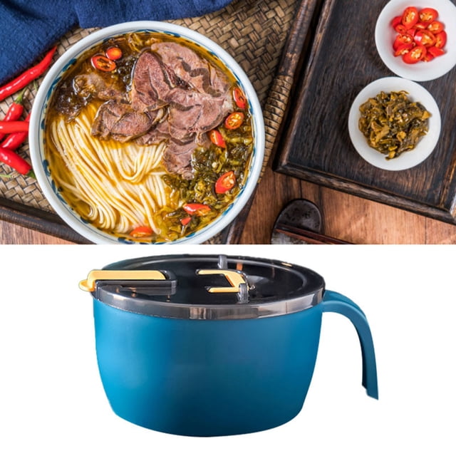 Cuenco para fideos instantáneos BuyWeek Acero Inoxidable Tapa Diseño Elevado
