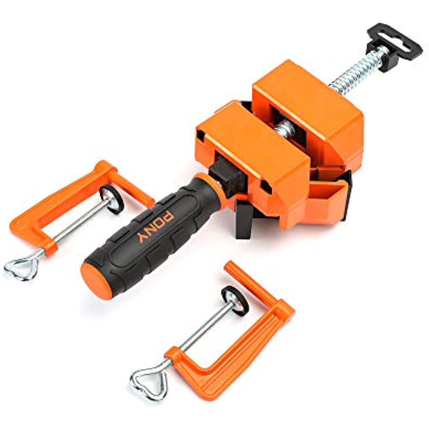 Pony Jorgensen 9180 2" 90 Degree Angle Clamp with Two Table Clamps, Framing, Cabinet Assembly, Adjustable, Woodworking