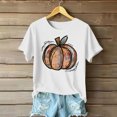 thumbnail image 5 of Babysbule Womens Summer Top Women's Pumpkin Shirt Women Plaid Leopard Graphic Tees Cute Short Sleeve Fall Shirt Thanksgiving Gift Tops, 5 of 5
