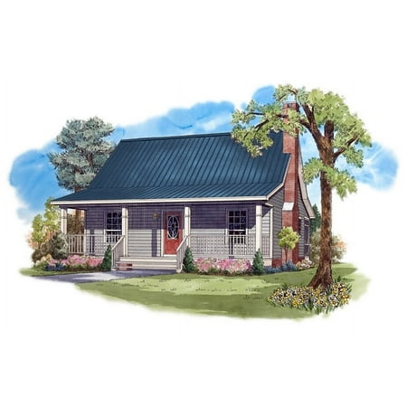 House Plan Gallery - HPG-950 - 950 sq ft - 2 Bedroom - 1 Bath Small House Plans - Single Story Printed Blueprints - Simple to Build (5 Printed Sets)