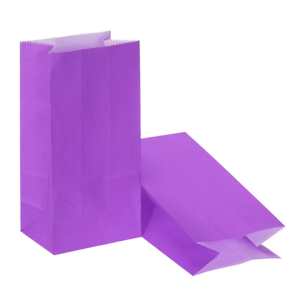 Uxcell Party Favor Paper Bags Kraft Paper Goodie Gift Bags for Wedding Birthday Purple 7.1x2.4x3.5 inch