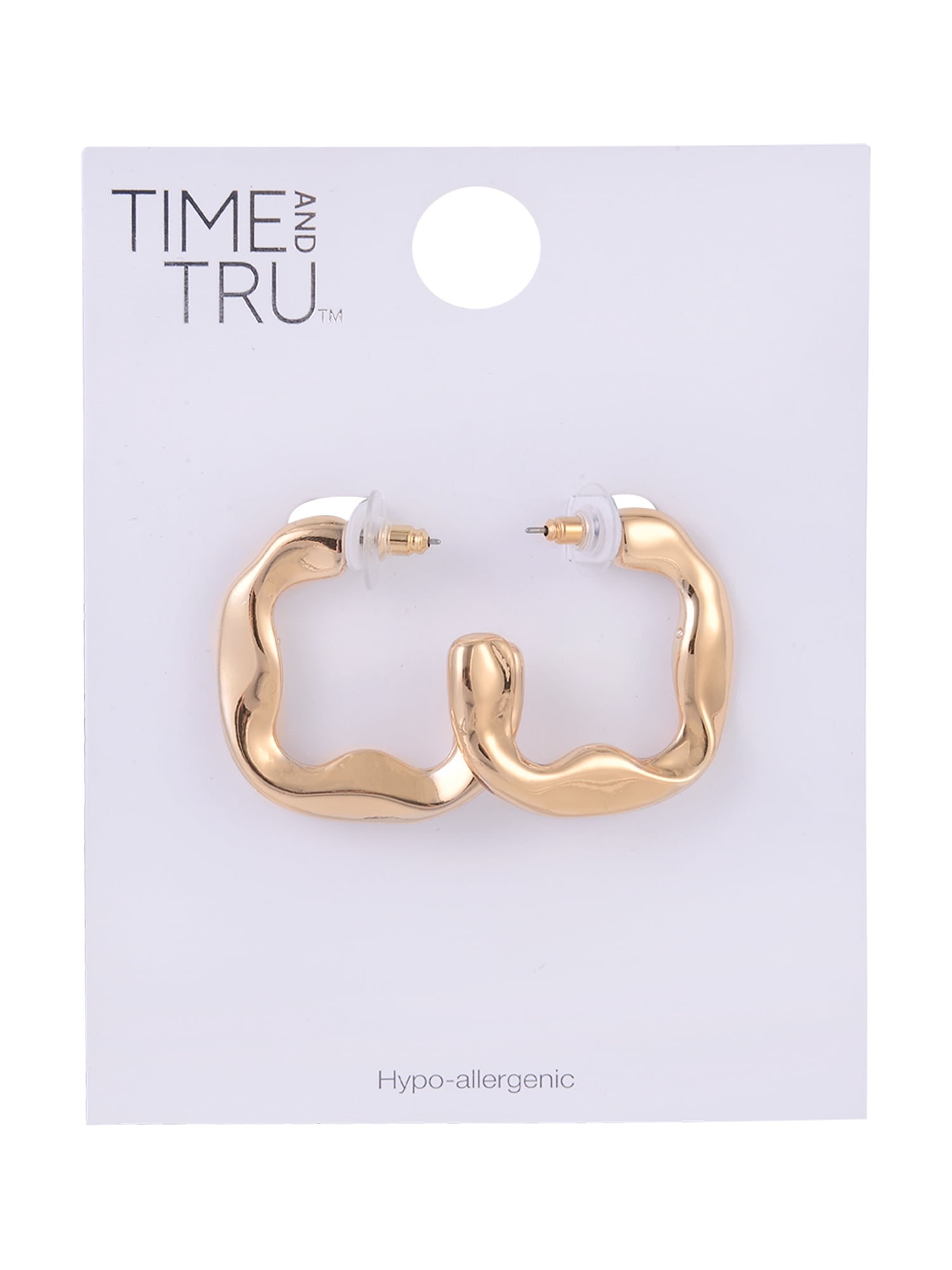 Time and Tru Goldtone Wavy Hoop Earring