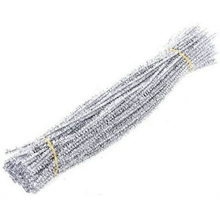 White Glitter Tinsel Chenille Metallic Pipe Cleaners Pipe for DIY Craft  Projects, Wedding, Home, Party, Holiday Decoration Item (20Pcs)