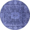 thumbnail image 1 of Ahgly Company Indoor Round Medallion Blue Traditional Area Rugs, 3' Round, 1 of 4